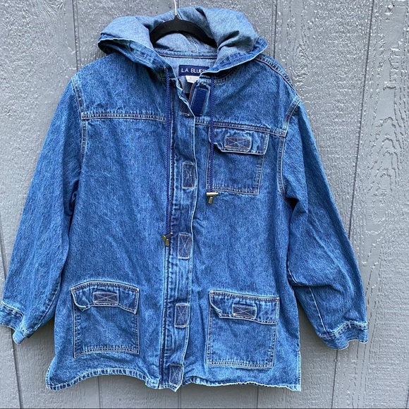 L.A. Blues Jackets & Blazers - L.A. Blues Vintage Long Hooded Jean Jacket 18/20